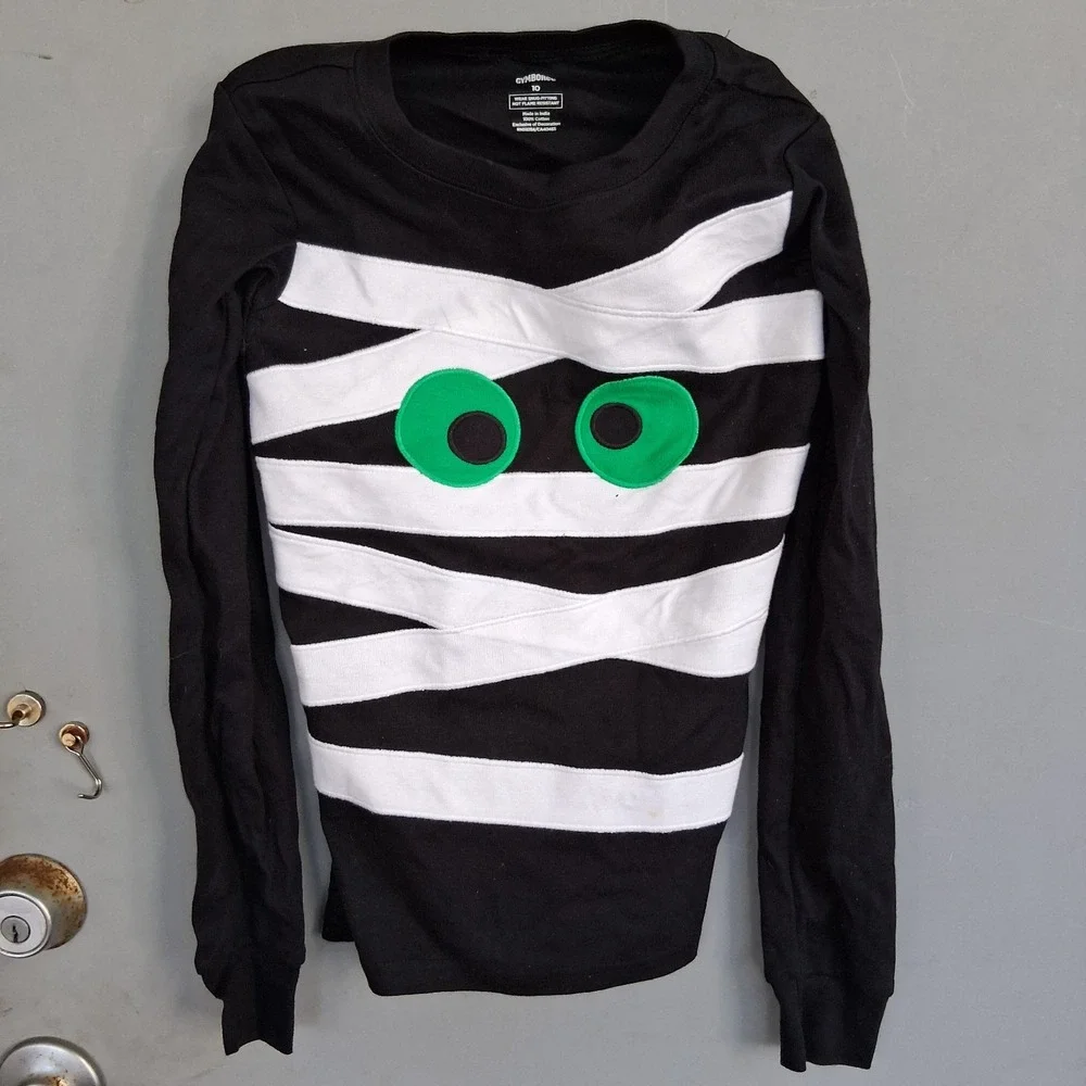 Gymboree Mummy Halloween Pajama Top 10 EUC Boys Girls